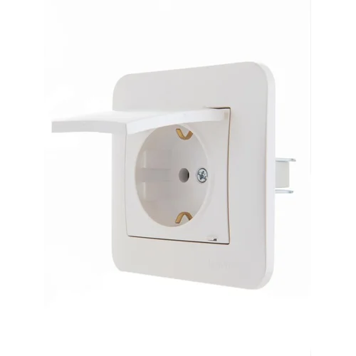 Розетка 1-м СП Karina с заземл. с крышкой термопласт механизм жемчуж./бел. перламутр. LEZARD 707-308