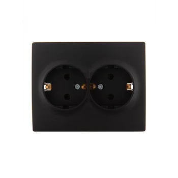 Розетка 2-м СП Karina с заземл. термопласт черн. бархат LEZARD 707-4200-127B