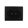 Розетка 2-м СП Karina 16А IP20 без заземл. термопласт черн. бархат LEZARD 707-4200-128B