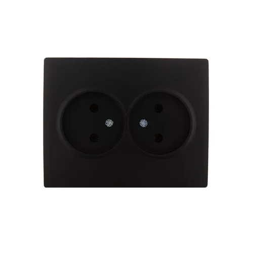 Розетка 2-м СП Karina 16А IP20 без заземл. термопласт черн. бархат LEZARD 707-4200-128B