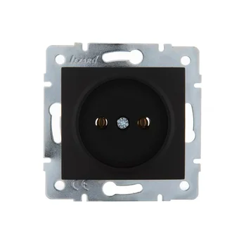 Розетка 1-м СП Karina 16А IP20 без заземл. термопласт механизм черн. бархат LEZARD 707-4288-121B
