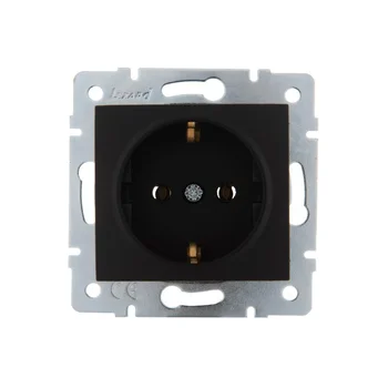 Розетка 1-м СП Karina с заземл. термопласт механизм черн. бархат LEZARD 707-4288-122B