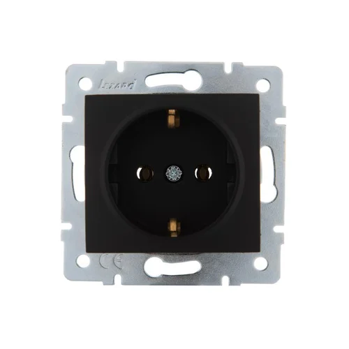 Розетка 1-м СП Karina с заземл. термопласт механизм черн. бархат LEZARD 707-4288-122B