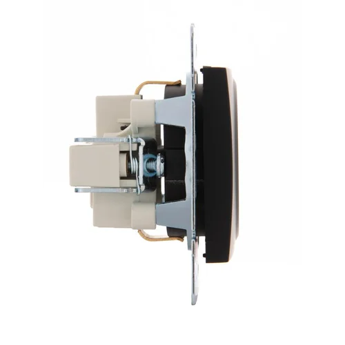 Розетка 1-м СП Karina с заземл. термопласт механизм черн. бархат LEZARD 707-4288-122B