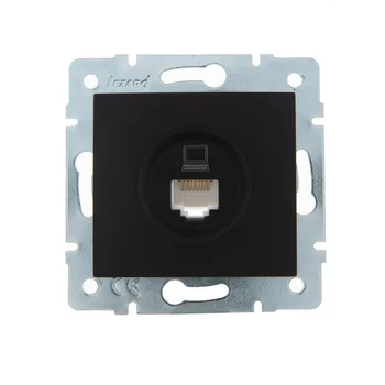 Розетка компьютерная 1-м СП Karina RJ45 механизм черн. бархат LEZARD 707-4288-139