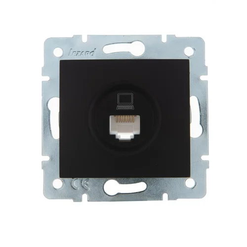 Розетка компьютерная 1-м СП Karina RJ45 механизм черн. бархат LEZARD 707-4288-139