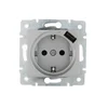 Розетка 1-м СП Karina 16А с заземл. с заряд. устройством USB механизм матов. серебр. LEZARD 707-4388