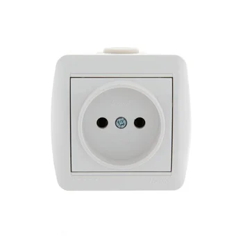 Розетка 1-м ОП Nata 16А IP20 без заземл. керамика бел. LEZARD 710-0200-121