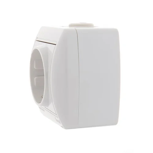 Розетка 1-м ОП Nata 16А IP20 с заземл. керамика бел. LEZARD 710-0200-122