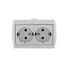 Розетка 2-м ОП Nata 16А IP20 с заземл. керамика бел. LEZARD 710-0200-127 Розетка 2-м ОП Nata 16А IP20 с заземл. керамика бел. LEZARD 710-0200-127