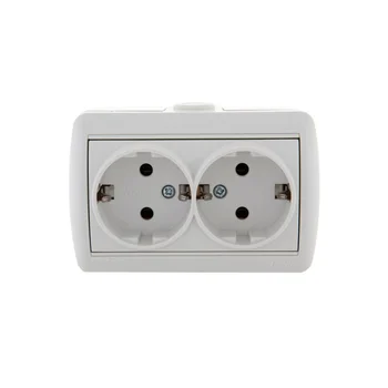 Розетка 2-м ОП Nata 16А IP20 с заземл. керамика бел. LEZARD 710-0200-127