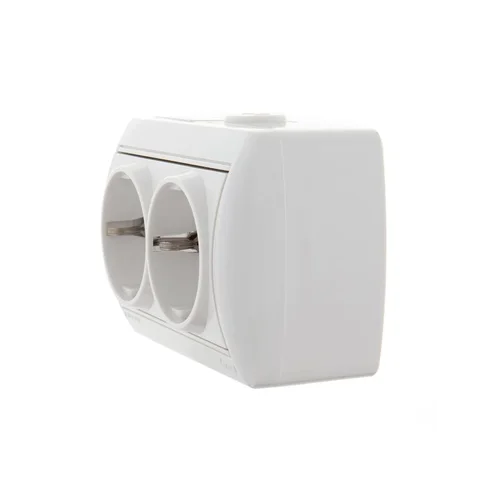 Розетка 2-м ОП Nata 16А IP20 с заземл. керамика бел. LEZARD 710-0200-127 Розетка 2-м ОП Nata 16А IP20 с заземл. керамика бел. LEZARD 710-0200-127