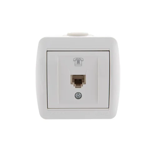 Розетка телефонная 1-м ОП Nata RJ11 бел. LEZARD 710-0200-137