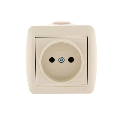Розетка 1-м ОП Nata 16А IP20 без заземл. керамика крем. LEZARD 710-0300-121 Розетка 1-м ОП Nata 16А IP20 без заземл. керамика крем. LEZARD 710-0300-121