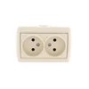 Розетка 2-м ОП Nata 16А IP20 без заземл. керамика крем. LEZARD 710-0300-128
