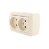 Розетка 2-м ОП Nata 16А IP20 без заземл. керамика крем. LEZARD 710-0300-128