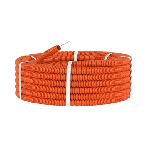 Труба гофрированная ПНД гибкая тяжелая d16мм с протяжкой оранж. (уп.100м) DKC 71516 Труба гофрированная ПНД гибкая тяжелая d16мм с протяжкой оранж. (уп.100м) DKC 71516
