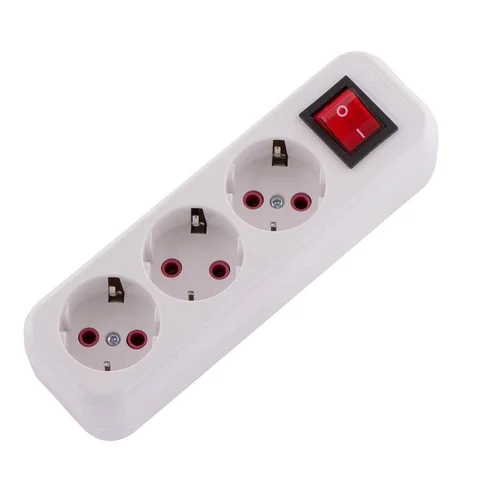 Колодка удлинителя 3-м с заземл. Lila с выкл. LEZARD 720-0300-302