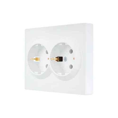Розетка 2-м СП VESNA с заземл. ПБТ бел. LEZARD 742-0200-127B