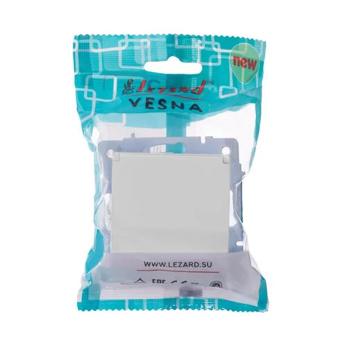 Розетка 1-м СП Vesna с заземл. с крышкой ПБТ механизм бел. LEZARD 742-0288-123B