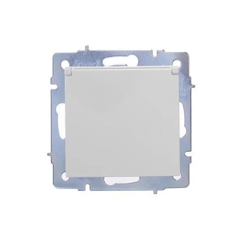 Розетка 1-м СП Vesna с заземл. с крышкой ПБТ механизм бел. LEZARD 742-0288-123B