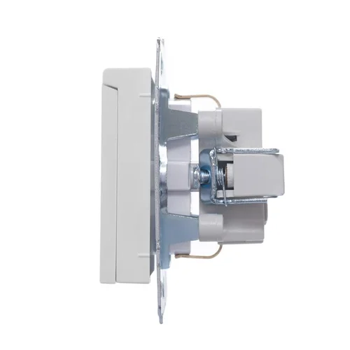 Розетка 1-м СП Vesna с заземл. с крышкой ПБТ механизм бел. LEZARD 742-0288-123B