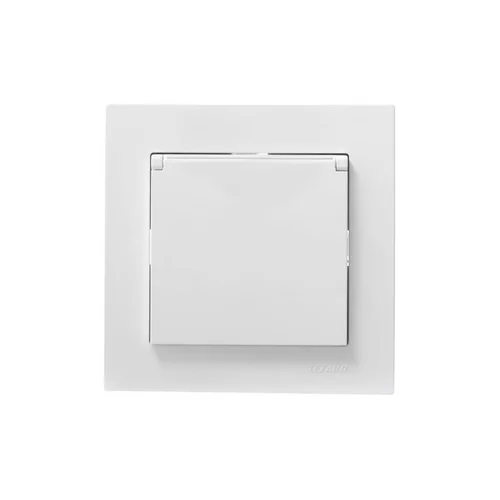 Розетка 1-м СП Vesna с заземл. с крышкой ПБТ механизм бел. LEZARD 742-0288-123B