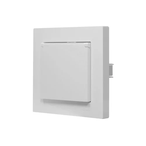 Розетка 1-м СП Vesna с заземл. с крышкой ПБТ механизм бел. LEZARD 742-0288-123B