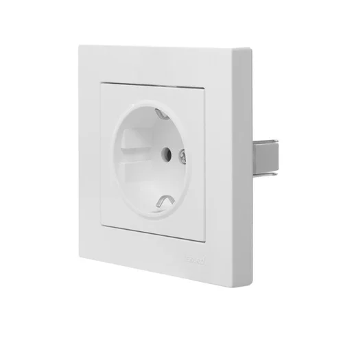 Розетка 1-м СП Vesna с заземл. защ. шторки ПБТ механизм бел. LEZARD 742-0288-124B