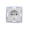 Розетка 1-м СП Vesna с заземл. защ. шторки ПБТ механизм бел. LEZARD 742-0288-124B