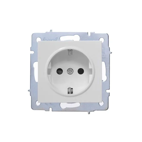 Розетка 1-м СП Vesna с заземл. защ. шторки ПБТ механизм бел. LEZARD 742-0288-124B