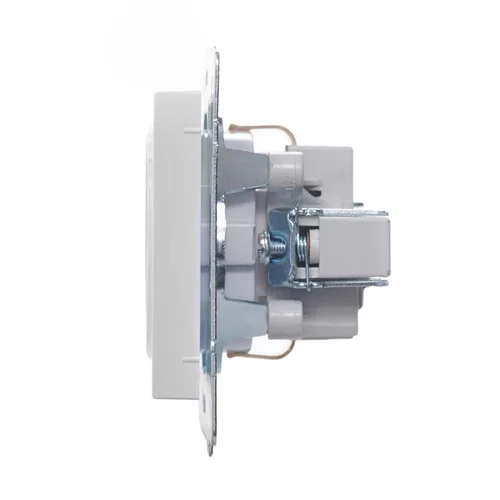 Розетка 1-м СП Vesna с заземл. защ. шторки ПБТ механизм бел. LEZARD 742-0288-124B