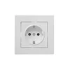 Розетка 1-м СП Vesna с заземл. защ. шторки ПБТ механизм бел. LEZARD 742-0288-124B