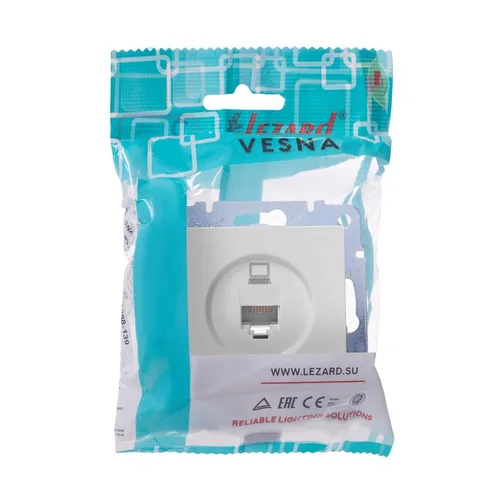 Розетка компьютерная 1-м СП Vesna механизм бел. LEZARD 742-0288-139