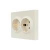 Розетка 2-м СП VESNA с заземл. ПБТ кремов. LEZARD 742-0300-127B