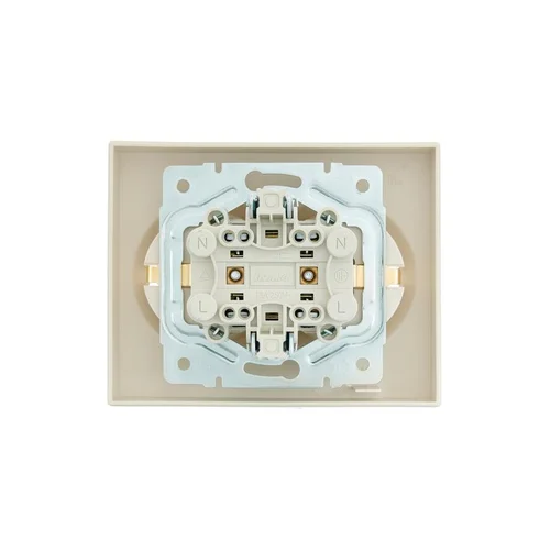 Розетка 2-м СП VESNA с заземл. ПБТ кремов. LEZARD 742-0300-127B