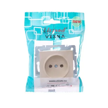 Розетка 1-м СП Vesna без заземл. ПБТ механизм крем. LEZARD 742-0388-121B