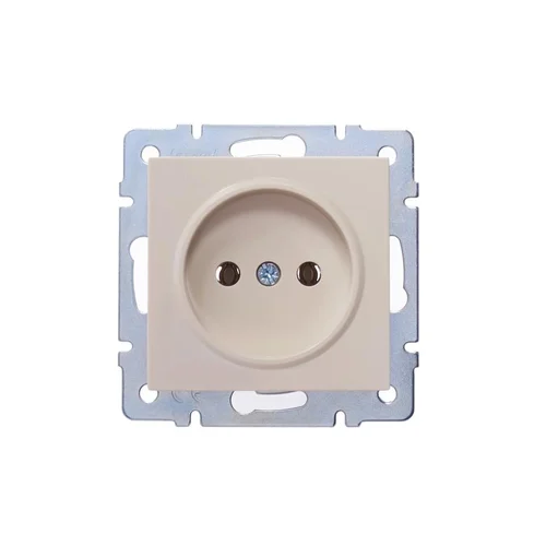 Розетка 1-м СП Vesna без заземл. ПБТ механизм крем. LEZARD 742-0388-121B