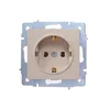 Розетка 1-м СП Vesna с заземл. ПБТ механизм крем. LEZARD 742-0388-122B