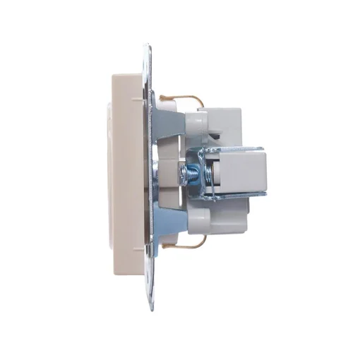 Розетка 1-м СП Vesna с заземл. ПБТ механизм крем. LEZARD 742-0388-122B