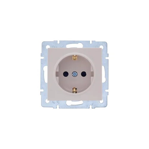 Розетка 1-м СП Vesna с заземл. защ. шторки ПБТ механизм крем. LEZARD 742-0388-124B Розетка 1-м СП Vesna с заземл. защ. шторки ПБТ механизм крем. LEZARD 742-0388-124B