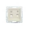 Розетка компьютерная + телефонная 1-м СП Vesna механизм крем. LEZARD 742-0388-143