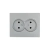 Розетка 2-м СП VESNA без заземл. ПБТ платина LEZARD 742-3500-128B