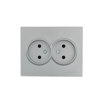 Розетка 2-м СП VESNA без заземл. ПБТ платина LEZARD 742-3500-128B