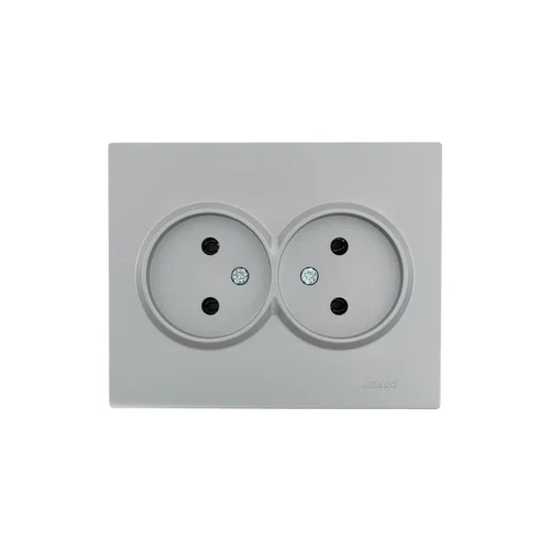 Розетка 2-м СП VESNA без заземл. ПБТ платина LEZARD 742-3500-128B