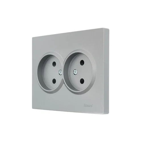 Розетка 2-м СП VESNA без заземл. ПБТ платина LEZARD 742-3500-128B