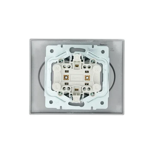 Розетка 2-м СП VESNA без заземл. ПБТ платина LEZARD 742-3500-128B