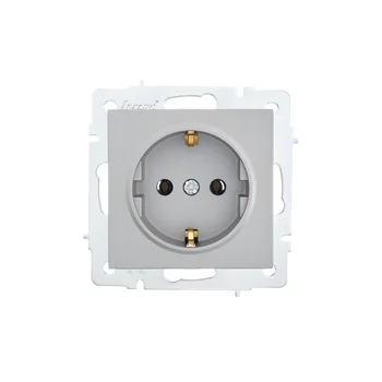 Розетка 1-м СП Vesna с заземл. ПБТ механизм платина LEZARD 742-3588-122B