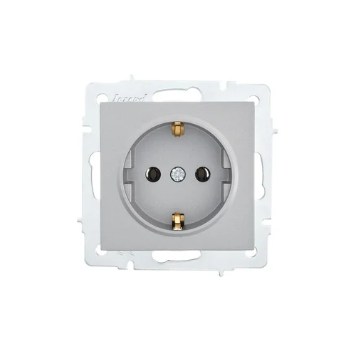 Розетка 1-м СП Vesna с заземл. ПБТ механизм платина LEZARD 742-3588-122B