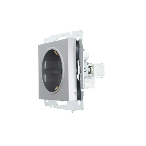 Розетка 1-м СП Vesna с заземл. ПБТ механизм платина LEZARD 742-3588-122B